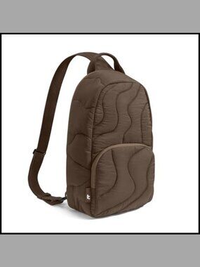 Quilted Puffy Sling Backpack 10L Padded Laptop Crossbody Tech Bag